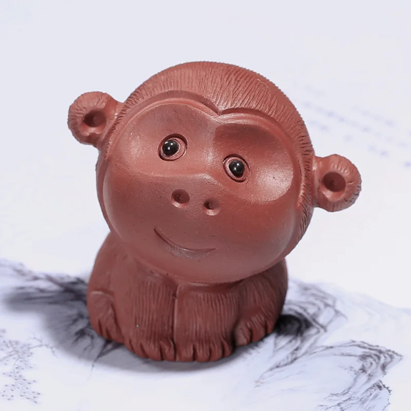 PINNY фиолетовая глина макака скульптура ручной работы Zisha чай для домашних животных церемония Аксессуары Настольный ручной работы