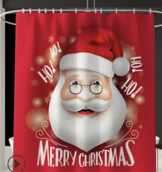 Shower curtain 2 Дропшиппинг Санта Клаус Рождество унитаз крышка набор нескользящий коврик для ванной комнаты коврик для ванной набор напольных ковриков занавеска для душа - Цвет: Shower curtain 2