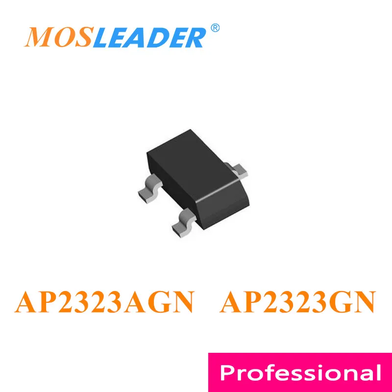 

Mosleader AP2323AGN AP2323GN SOT23 3000PCS AP2323AGN-HF AP2323GN-HF AP2323 P-Channel 20V 3A 5A Made in China High quality