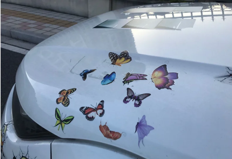 Забавные Креативные 3D Автомобильные наклейки мотоциклетные цветные наклейки крутые модели кузова автомобиля маленькие желтые люди набор декоративные наклейки