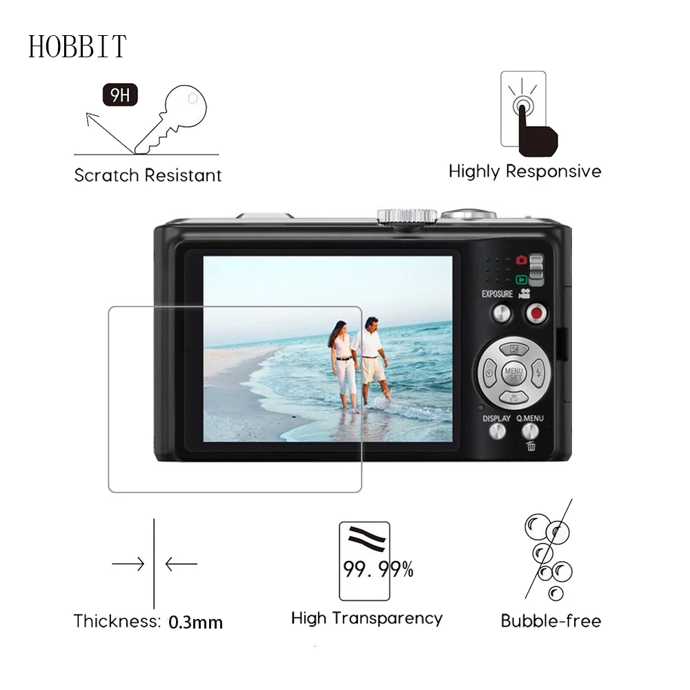 2 упаковки для Panasonic Lumix DMC-SZ7/DMC SZ9 0,3 мм 9H прозрачная защитная пленка из закаленного стекла для цифровой камеры с защитой от царапин