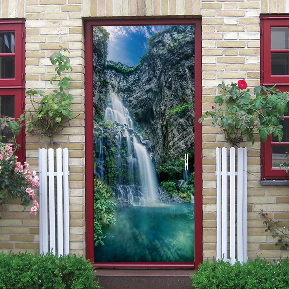 3D Mountain Stream Self-adhesive Stair Sticker Waterproof Removable Home Decor 