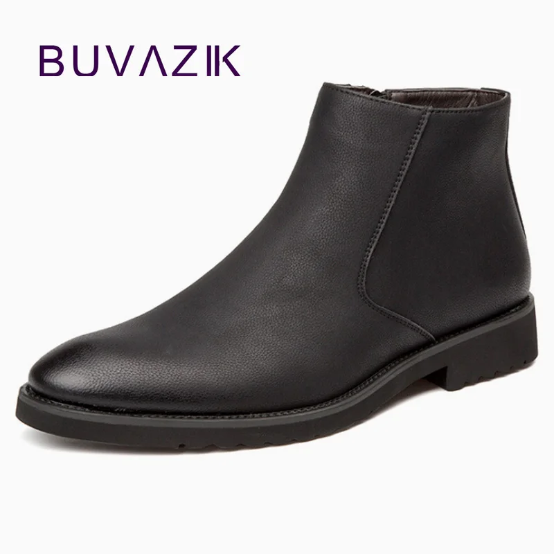 BUVAZIK Chelsea Boots Men Fashion Men Shoes Pointed Toe Soft Leather Autumn Boots Men Shoes