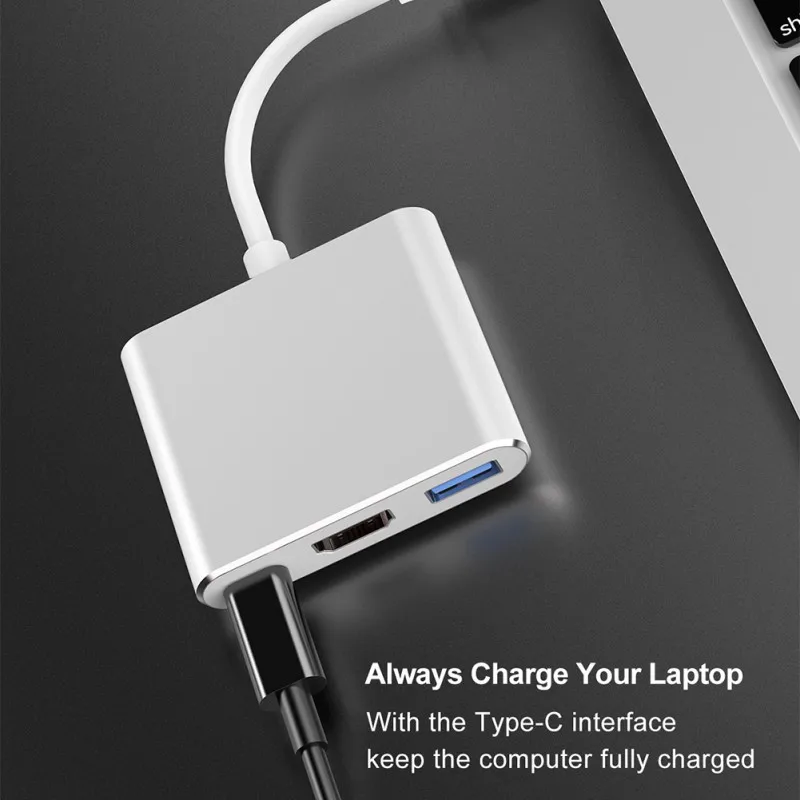 Распродажа type C USB 3,0-USB-C 4K HDMI USB 3,0 адаптер 3 в 1 концентратор конвертер адаптер для ноутбука
