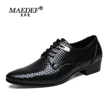 

MAEDEF Luxury Men's Dress Shoes Italian Leather Fashion Lace Up Black Blue Wedding Office Shoes Formal Oxford Shoes for Men