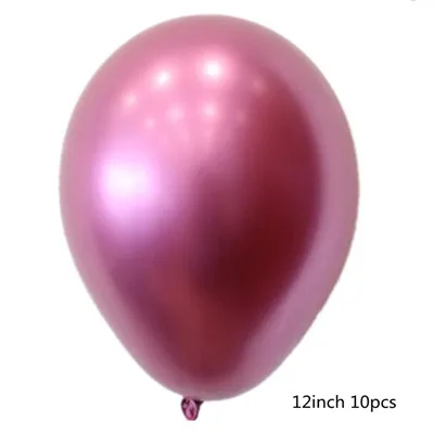 12inch Rose 10p 18inch12inch 10 дюймов 5 дюймов металлические золотые, серебристые, синие, красные, зеленые, фиолетовые баллоны для свадьбы с днем рождения латексные металлические хромированные воздушные шары - Цвет: 12inch Rose 10p