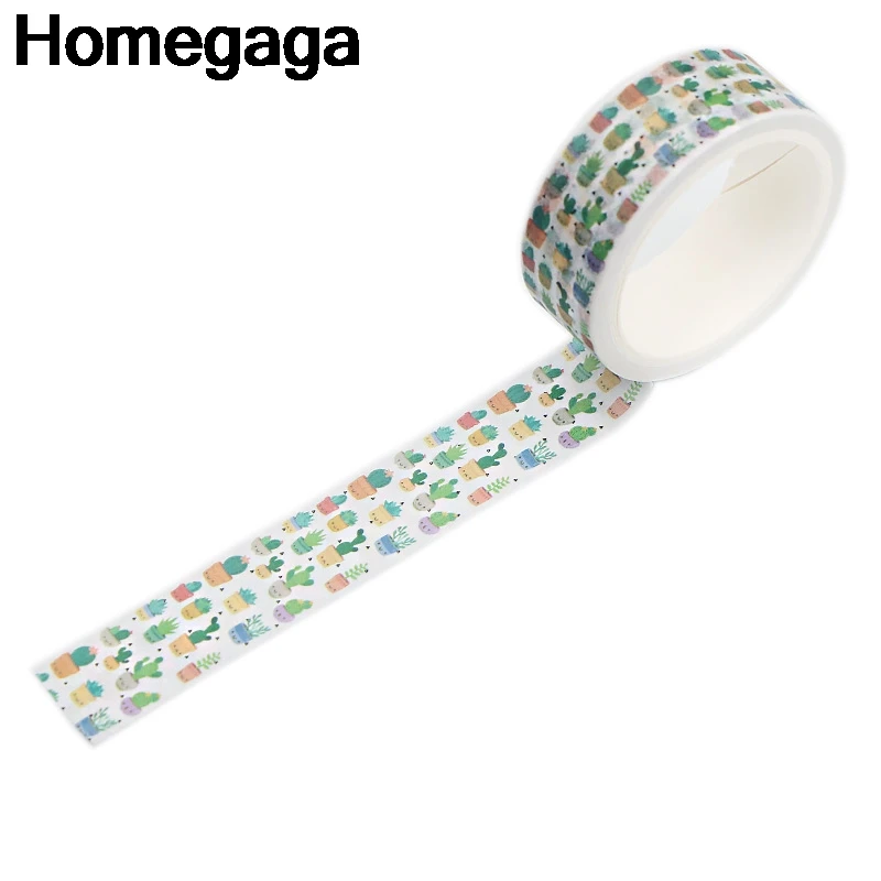 Homegaga кактус растения самоклеющаяся декоративная лента канцелярские наклейки Скрапбукинг крафт бумага пастеры DIY маскировки деглас подарок D2344