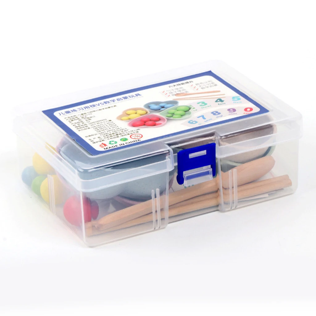 Kids Clamp Beads Matching Game Motor Skills Toy Chopsticks Training Early Learning Toys for 3-6 Ages Boys Girls