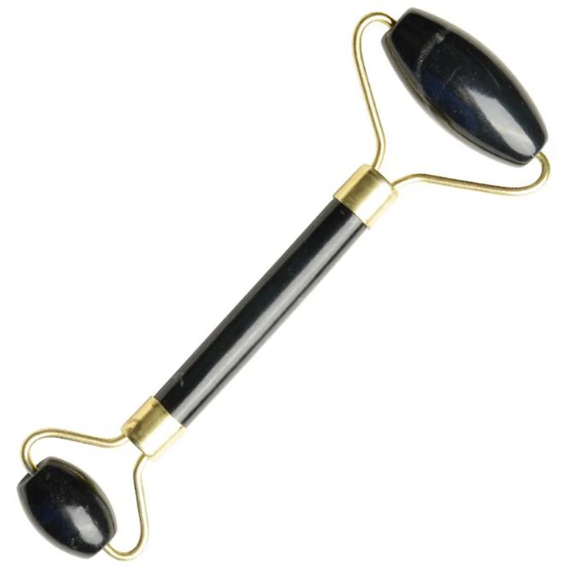 1PCS Obsidian/Jade Facial Massage Roller Double Heads Jade Stone Massager Eye Neck Thin Lift Slimming Relaxing Tools
