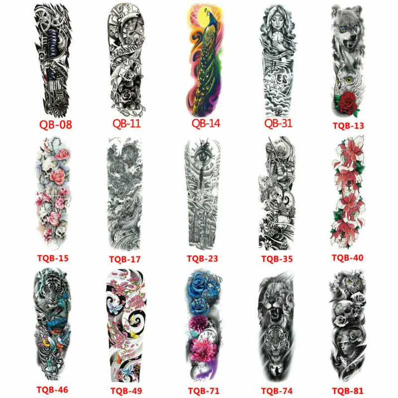 Fashion Temporary Tattoo Stickers Personality Waterproof Full Arm