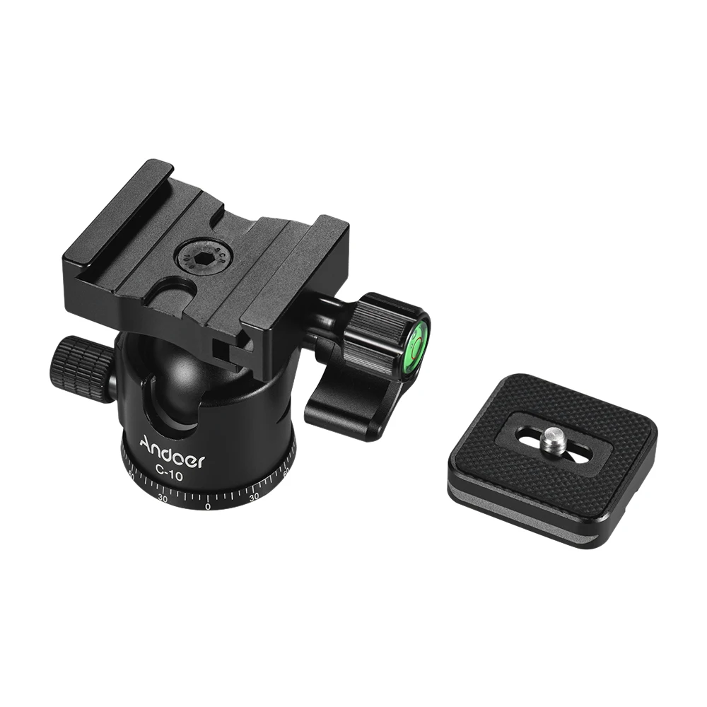 Andoer C-10 штатив из алюминиевого сплава для камеры с шаровой головкой для Canon Nikon sony DSLR камера мини шаровая Головка+ 1 шт. запасная быстросъемная пластина