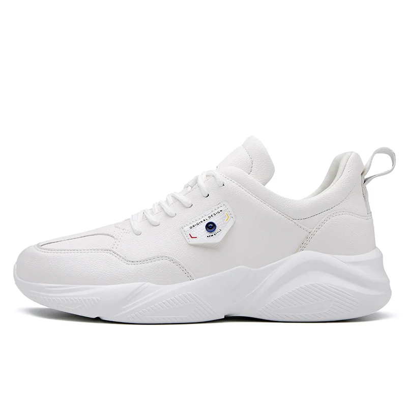 White Shoes VESONAL осень зима модные кроссовки мужская обувь для взрослых повседневная мужская обувь Трендовое качество из искусственной кожи популярная мужская обувь - Цвет: White Shoes