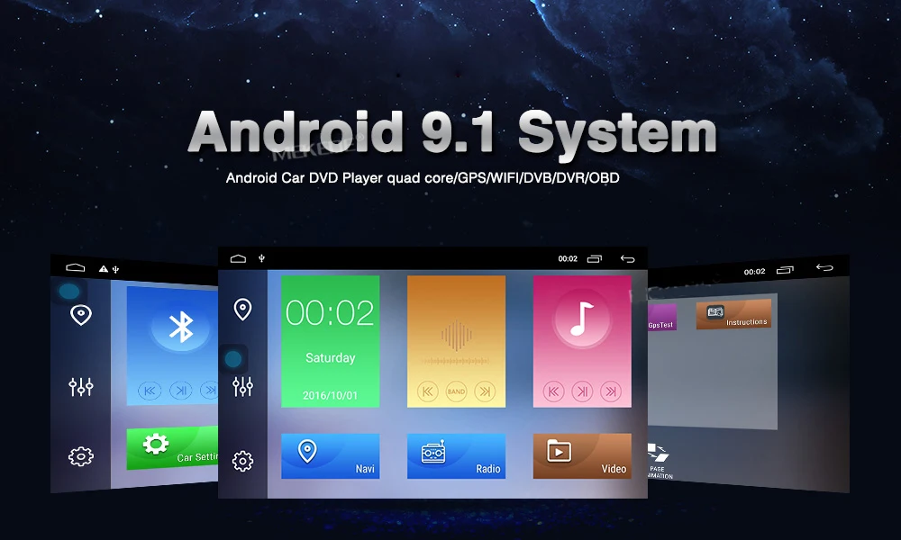 Sale 2Din Car Multimedia Android 9.1 2G RAM 16G ROM Car DVD For Ssang Yong SsangYong Kyron Actyon 2005-2013 GPS Radio Stereo 3