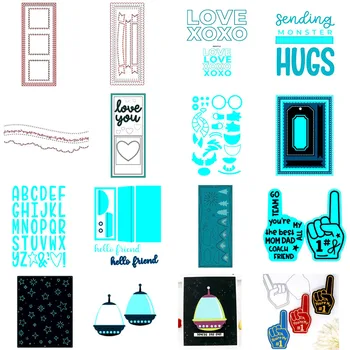 

Wonky Stitched Wilderness Die Set Card Die Envelope Alphabet Starry Skies Frame Metal Cutting Dies for DIY Scrapbooking Cards