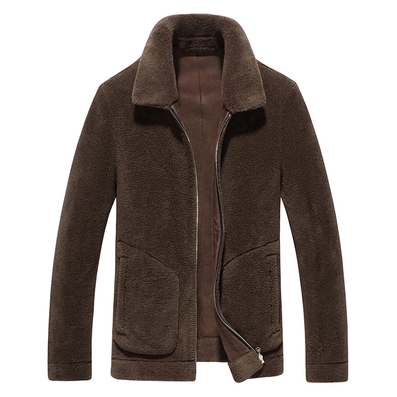 

New 2020 Men's Wear Lapel Grain Maoxiuxian Short Two-sided Clothes Wool Overcoat