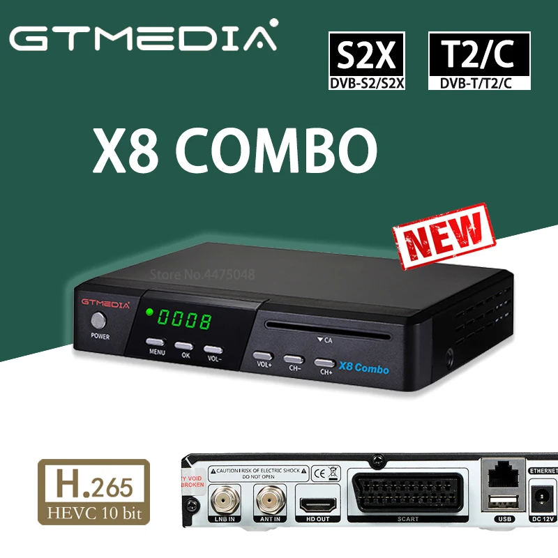 Digital satellite Decoder GTMEDIA X8 Combo DVB-T2 Terrestrial DVB-S2X TV Receiver H.265 10 bit Youtude 1080P Tuner Set top box |