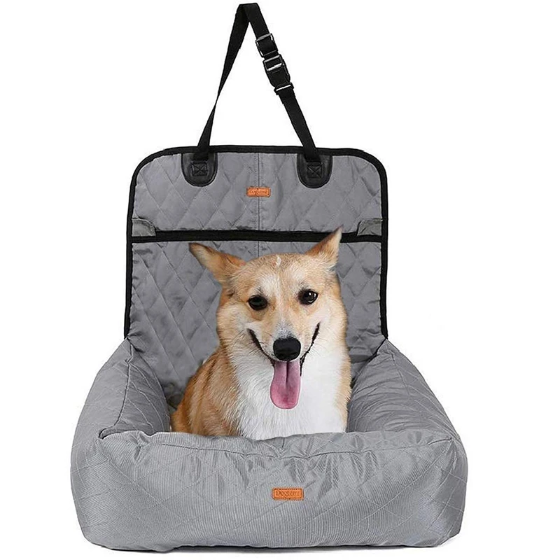 

Dog Car Seat - 2-In-1 Pet Car Seat Cover, Waterproof and Antiskid, Removable Cover and Cushion, Very Suitable for Cars, Trucks a