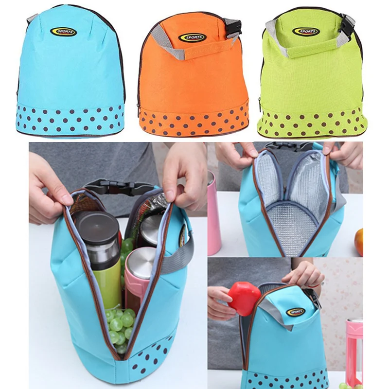 

Thermal Insulated Lunch Bag Storage Wave Point Picnic Supplies Portable