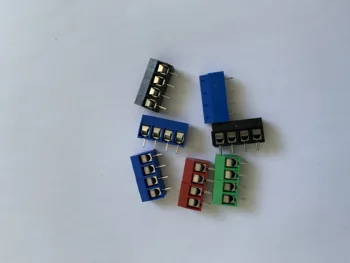 

20PCS/LOT kf301-4p splice, screw type PCB spacing 5.0 terminal, terminal iron pin KF301 red, green, black, blue