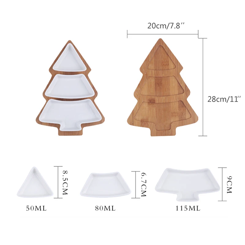 Creative Ceramics Christmas Tree Wood Tray  (9)