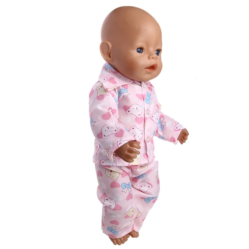 Кукольная Пижама 15 видов стилей одежда с рисунком для детей 18 дюймов, американский стиль и 43 см, подарок на Рождество и день рождения для девочек