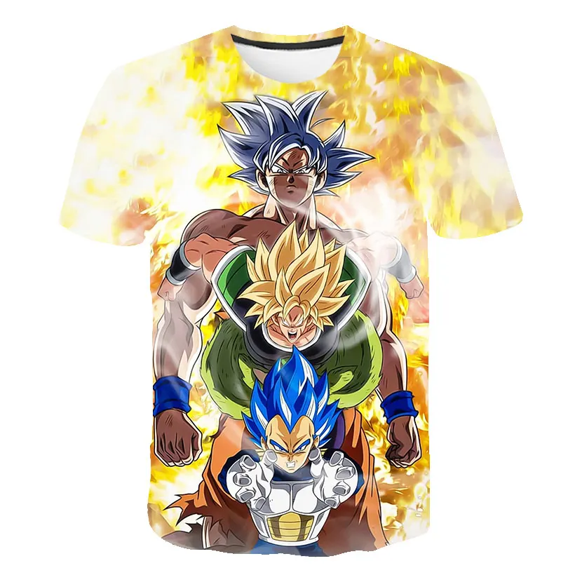 

2020 New Men's Fun Goku Dragon Ball 3D Printing Personality Short Sleeve Cosplay T-shirt Compression T-shirt Fitness