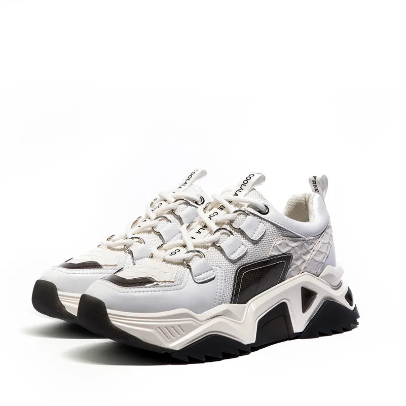 

2020 Autumn Winter Women Sneakers Flats Platforms Casual Shoes Woman Genuine Leather Flats Shoes Student Sneakers