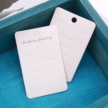 

5*8cm Long Rectangle Hair Clip Card Jewellry Stand 100PCS White Hair Accessory Ornament Card Tags