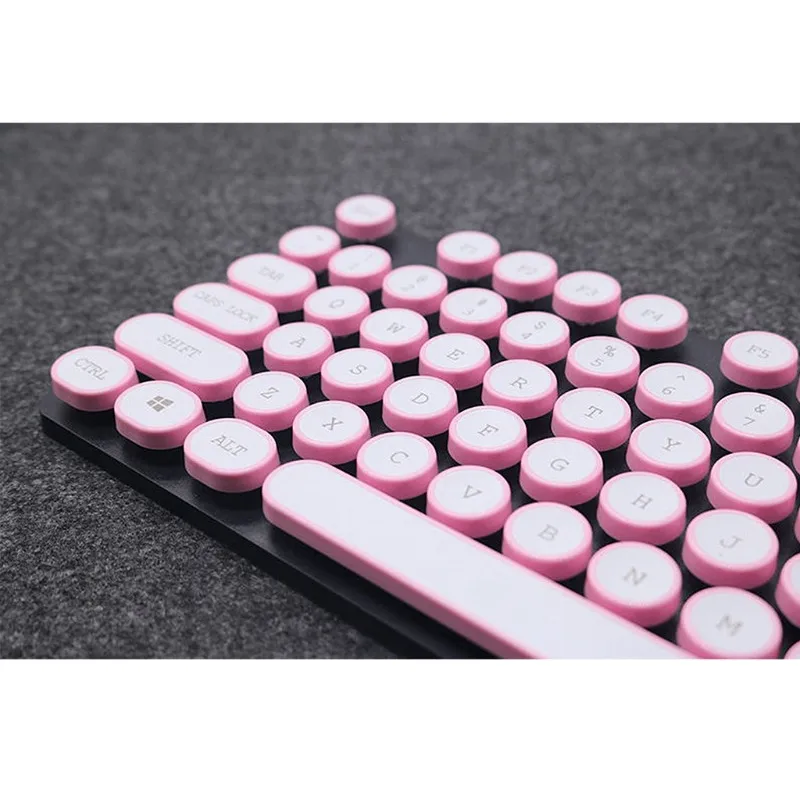 DIY Keycap Ретро СТИМ панк машинка механическая клавиатура Keycap 108 клавиш AXYF - Цвет: Розовый