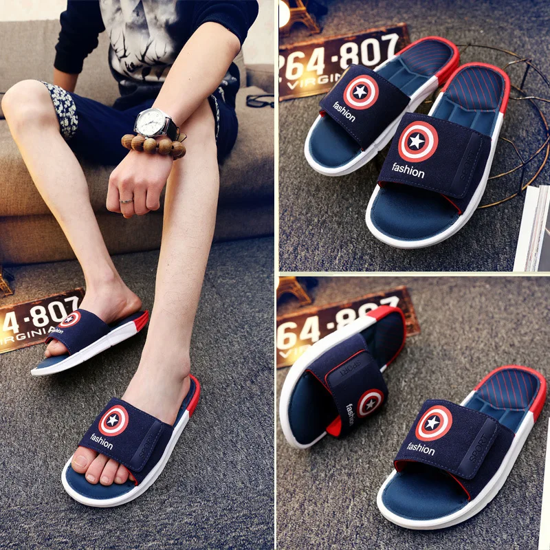 

2018 New Style Men Sandals Summer Fashion Casual Cartoon Anti-slip Beach Single-strap Slipper MEN'S SHOES