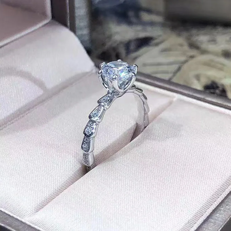 D-COLOR Муассанит Обручальные кольца для женщин 0.8ct 1ct карат муассанит женские кольца с сертификатом GRA