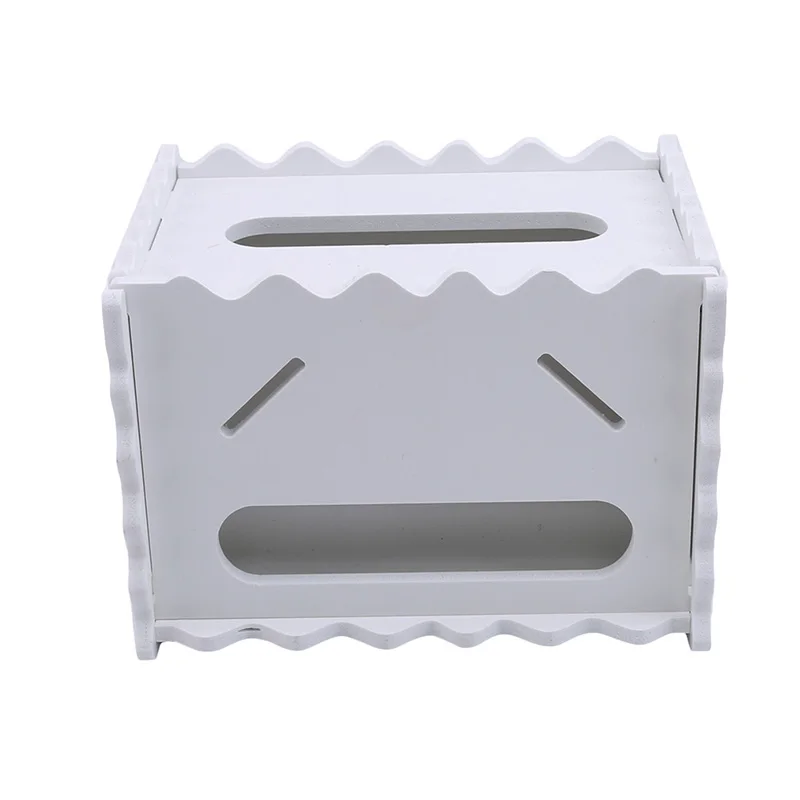 Hollow Container Towel Napkin PP Board Tissue Box Wooden Cover Paper Napkin Holder Case Tissue Holder