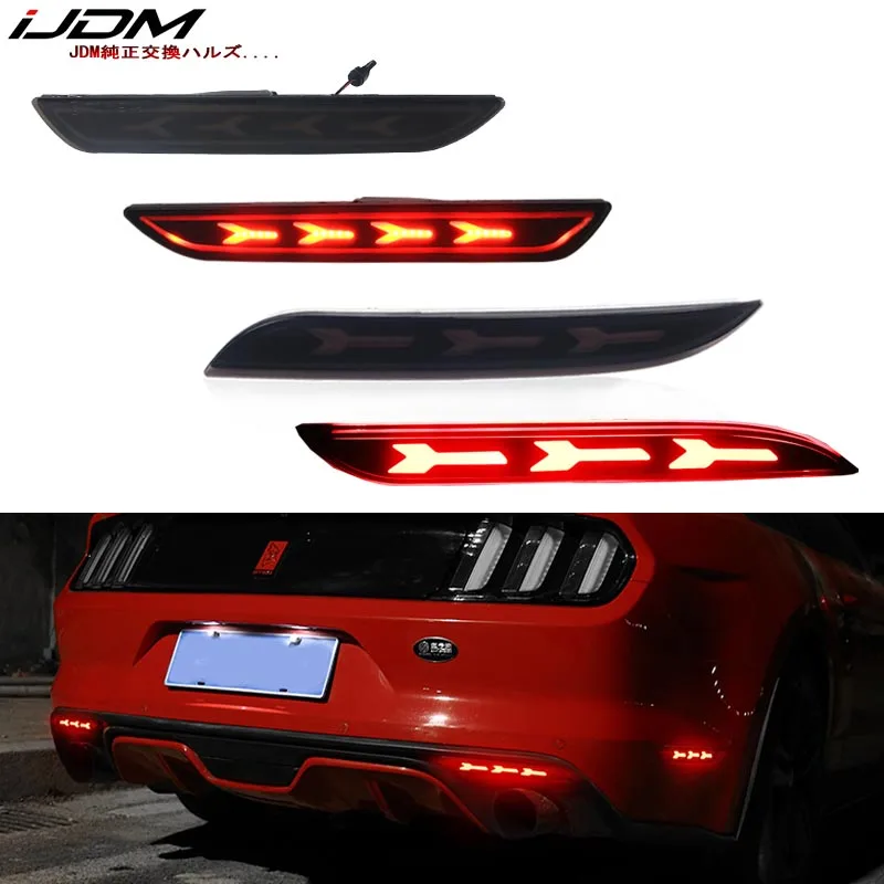 IJDM Автомобильные светодиодные фонари для бампера 15 17 Ford Mustang задние боковые