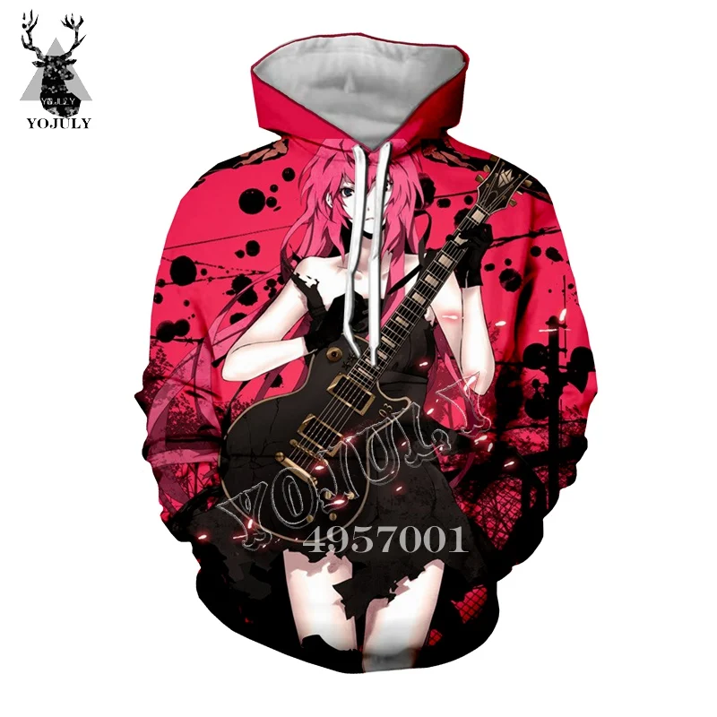 Funny pig anime guitar 3D Print Hoodie Hooded Men Streetwear Fashion Hoody Unisex Casual Pullover Sweatshirt Women Clothing Y525