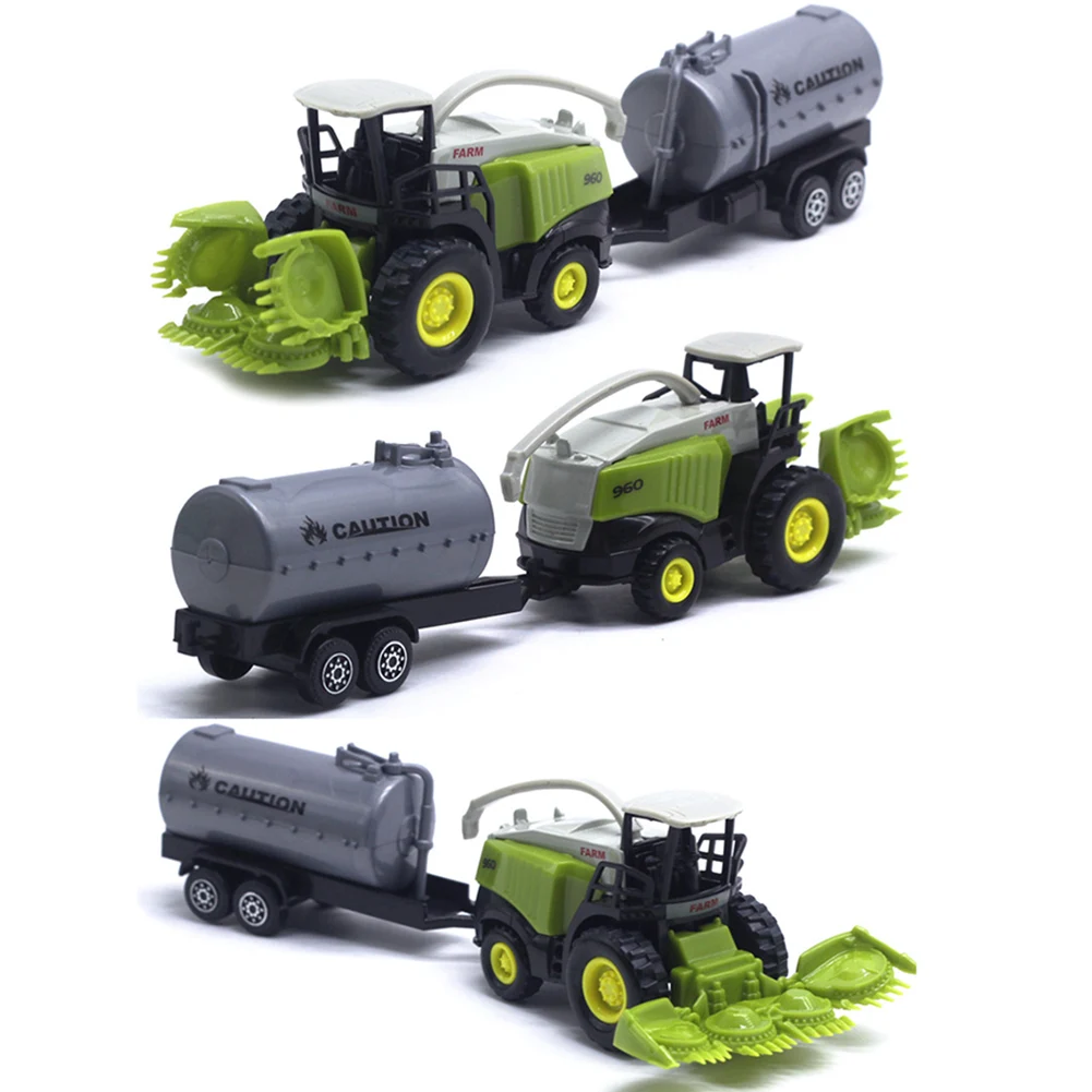 1/55 Diecast Farm Truck Tractor Friction Car Model Kids Educational Toy Gift crop Cutter Power Plant for Children Birthday