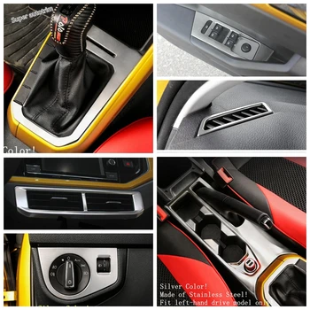 

Lapetus Silver Interior Refit Kit Lift Button / Head Lamps / Air AC / Cup Holder Cover Trim Fit For VW Volkswagen Polo 2019 2020