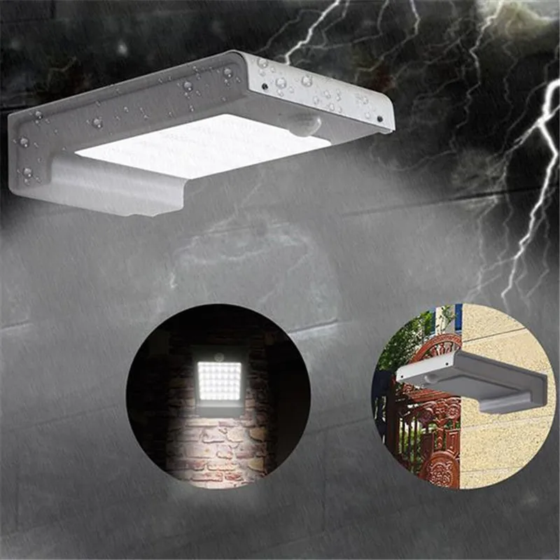 

49Lleds White Light Solar Led Wall Lamp with Human Body Sensor Light Control Slightly Bright Black Led Solar Garden Light