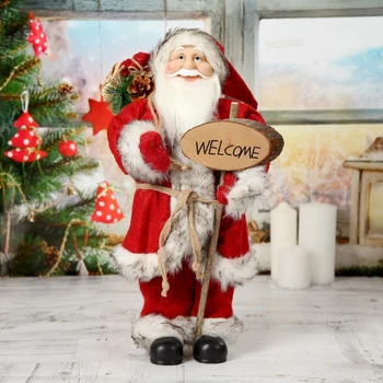 

Santa Claus in a red fur coat welcoming 45 cm 4316758