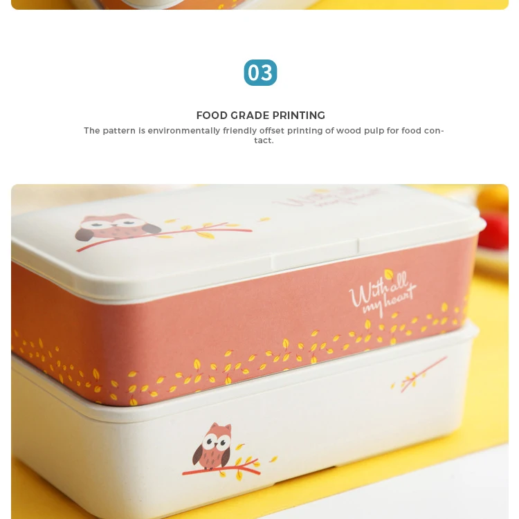 Bento box из бамбукового волокна, экологически чистый портативный герметичный термоизоляционный контейнер для еды, натуральный Антибактериальный Ланч-бокс, набор