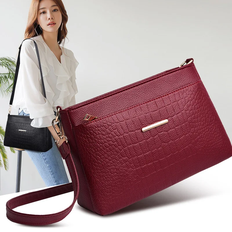 

New Style WOMEN'S Bag Fashion Crocodile Pattern Envelope Bag Simple Embossed Shoulder Bag