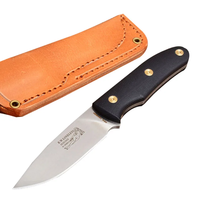 

Mengoing Camping, Hiking Practical Portable 9CR18MOV Steel Fixe Blade Knife Full Tang Survival Straight Collection Knife