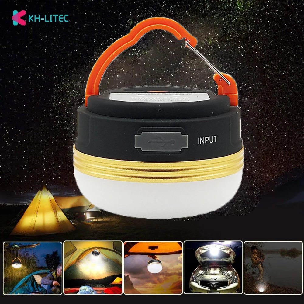 Tendas de Campismo Lâmpada ao ar Khlitec Mini Luzes 3 w Led Lanterna Camping Portátil Livre Caminhadas Noite Hanging Lamp Usb Recarregável 5 w led acampamento lanterna tendas lâmpada ao