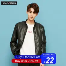 Metersbonwe новая весенняя Осенняя уличная куртка из искусственной кожи однотонная модная куртка мужская повседневная куртка брендовая мужская куртка-бомбер