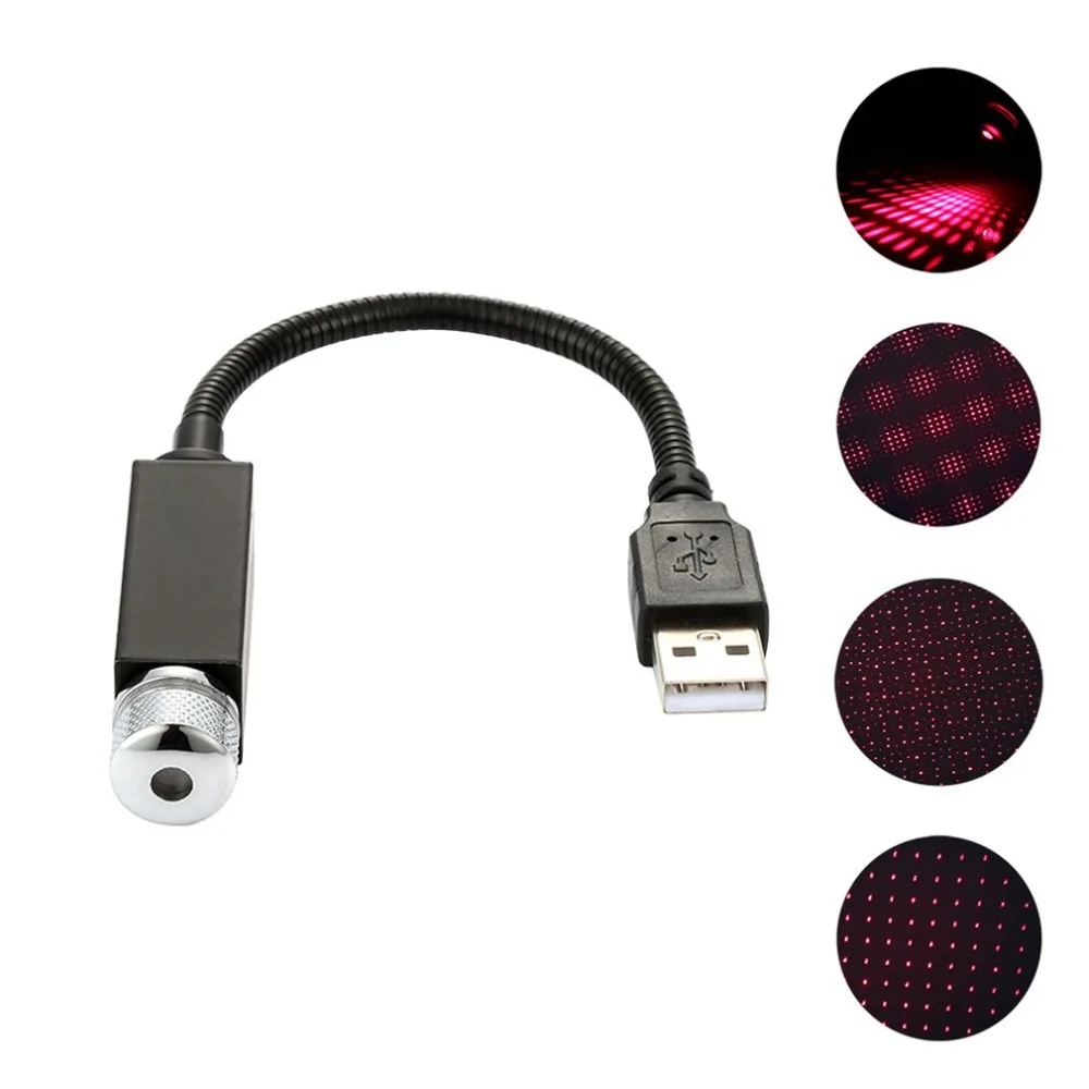 USB, устанавливаемый на крыше автомобиля Атмосфера лампы салона окружающего освещения светодиодный звезда Звездное небо светильник на потолок