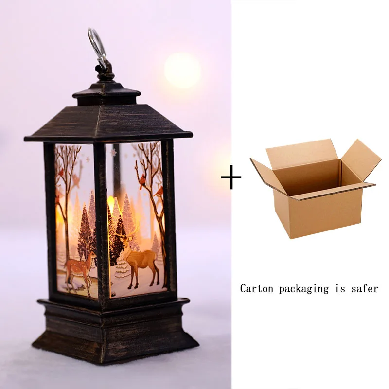 

Christmas Simulation Flame Lamp Desktop Decoration Led Lights Scene Layout Portable Small Oil lamp Christmas Tree Decorations
