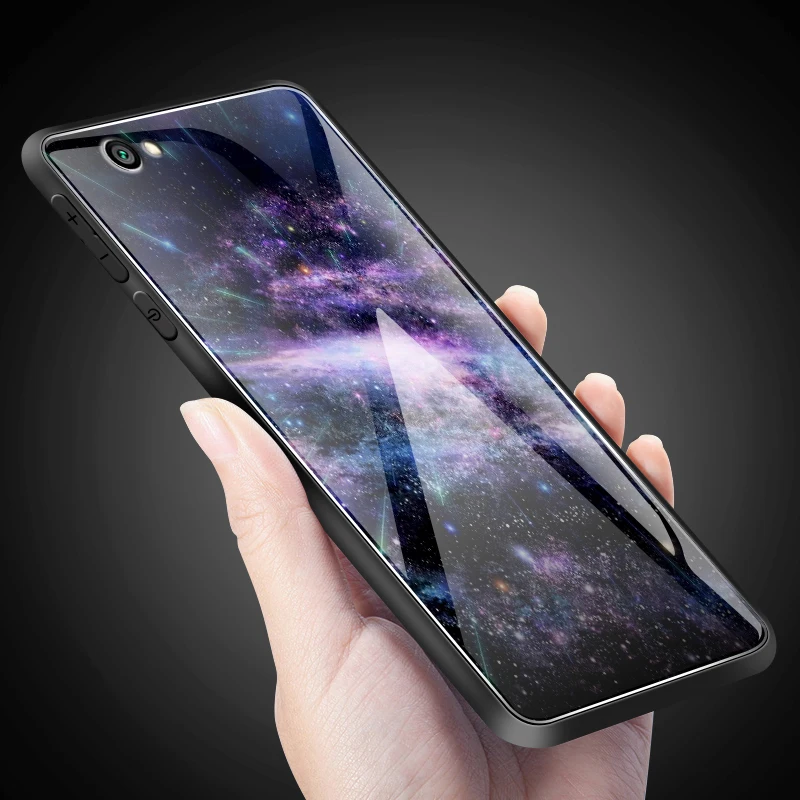 Чехол из закаленного стекла для Xiaomi Redmi 5A 6A S2 GO Plus, Жесткий Чехол для Vivo Z5X IQOO NEX AS S1 Pro, мягкий чехол из ТПУ с принтом звезды