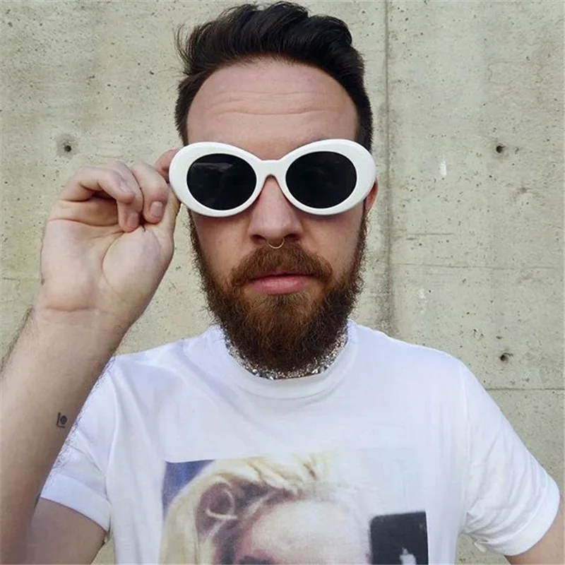 2023 Goggle Kurt Cobain Glasses Oval Sunglasses Ladies Glasses Trendy Hot Vintage Retro Sun Glasses Women's UV400 Gafas_voghion.com