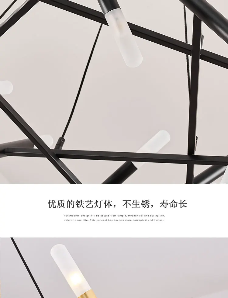 Post Modern Acrylic Hanging Lamps Led Pendant Light Room Lamp Loft Suspension Luminaire Living Room Deco Gold Lustre Hanglamp