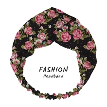 

Shabby Chic Roses Women Bandanas Headband Turban HairBands Head Wrap Hair Headbands for Women Elastic Hair Bands hair accesories