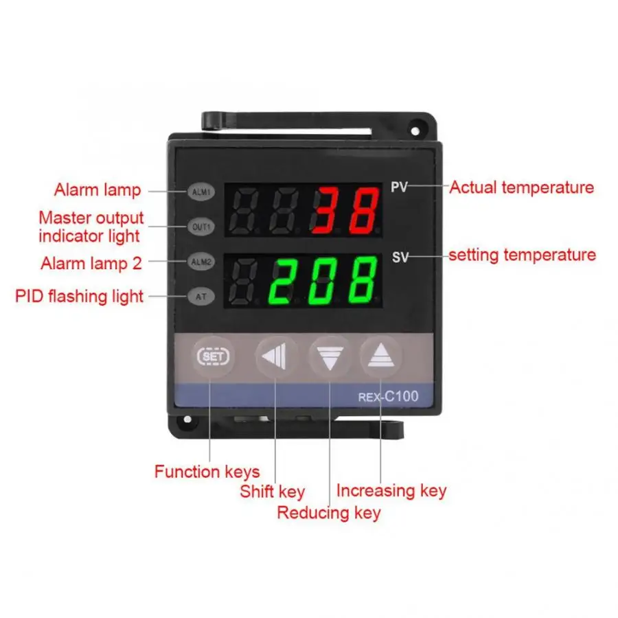 REX C100FK02 M * Цифровой ПИД регулятор температуры релейный выход термостата 0 400